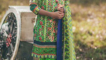 This beautiful Ready to Wear 3 Piece Prestige Green Chiffon Pakistani dress online by Alkaram Studio Festival Spring Summer Eid Collection 2017