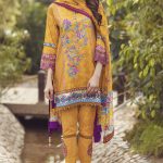 Yellow 3 piece prêt ready to wear Embroidered Pakistani dress online shopping at a discounted price Alkaram Studio Spring Summer Festival Eid collection Volume 2 2017