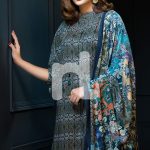 Green Printed Unstitched 3 Piece Linen Pakistani Dress On A Discount Price For Shopping Online By Nishat Linen Winter Collection 2017.