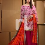 Pink Embroidered Unstitched 3 Piece Linen Pakistani Dress On A Discount Price For Shopping Online By Nishat Linen Winter Collection 2017.
