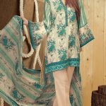 Beautiful green printed unstitched pret wear by Orient Textile casual collection 2018