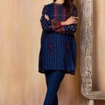 Beautifully printed blue unstitched pret wear By Kayseria Brand Collection