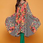 Checkered multi-color pret wear frock by Rang ja new arrivals 2018