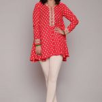 Elegant red printed ready to wear kurti by Rang Ja 2018 collection