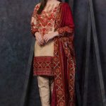 Elegant skin khaddar pret wear dress By Kayseria Brand 2018