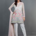 Ivory blossom 3 piece ready to wear dress available online by Zainab Chottani luxury collection 2018