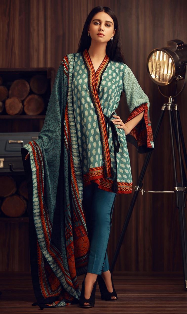 Pretty 3 piece unstitched pakistani cambric dress by orient textile industries