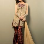 Sadaf kanwal in a beautiful red and gold dress with gharara pants by Zainab Chottani event wearcollection 2019