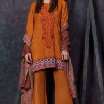 Orange Cotton modale Unstitched 3 Piece Pakistani dress by Kayseria casual wear Collection 2018