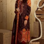 Unstitched 3 Piece Pakistani brown Khaddar Dress By Orient Textile Mills Collection 2018