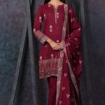 Kayseria Clothing 2018 has this embroidered 3 piece maroon dress