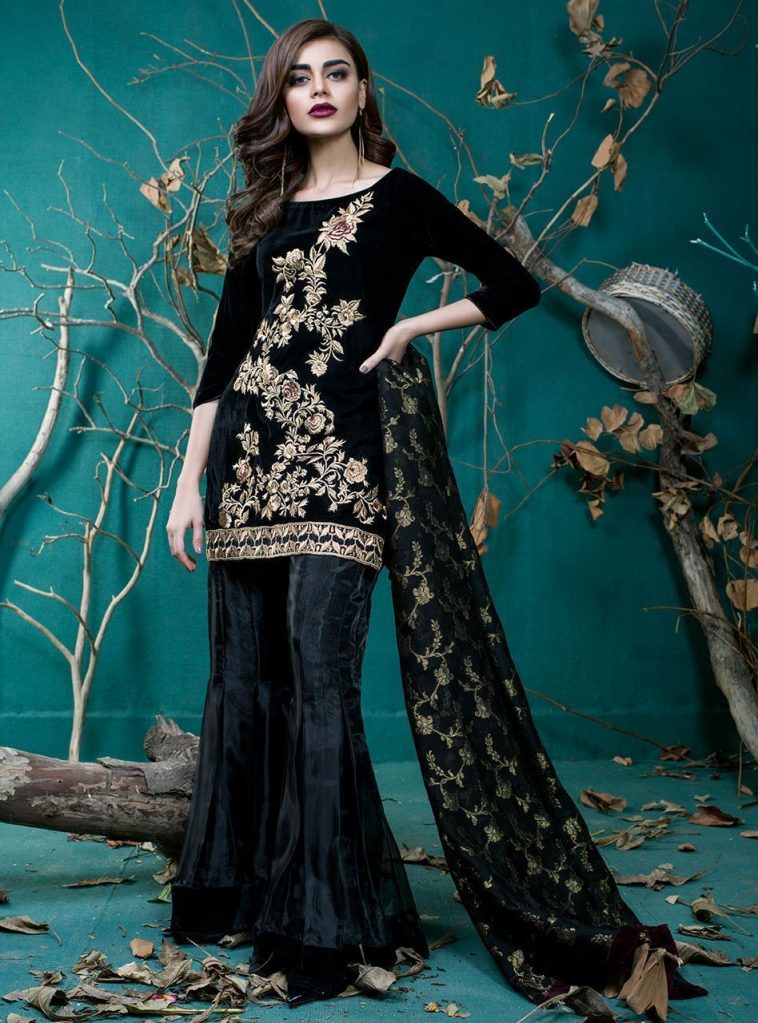Wear this Stunning velvet dress this winter from Zainab Chottani new arrival