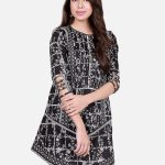 Black printed ready to wear kurti by Eden Robe monochrome Collection 2018