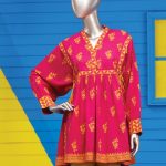Pretty pink embroidered ready to wear kurti by Junaid Jamshed kurta collection 2018