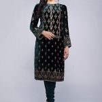 Ravishing green embroidered ready to wear top by Bareeze part wear 2018