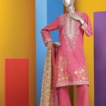 Tea pink 3 piece stitched dress by Junaid Jamshed clothes 2018