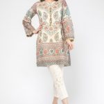 Elegant ready to wear off-white kurti by khaadi khaas casual collection 2018