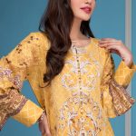 Enchanted chinoiserie gold unstitched pret kurti by Zeen Women casual spring collection 2019
