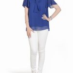 Plain blue short ready to wear shirt by lime light top collection 2018