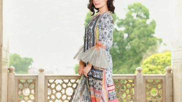 Unstitched Pakistani Lawn Suit by Saroni