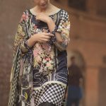 Beautiful black embroidered unstitched Pakistani pret wear by Fridous embroidered pret wear 2018