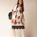 Buy this elegant embroidered pret wear lawn dress at a best price by Nimsay embroidered collection 2019