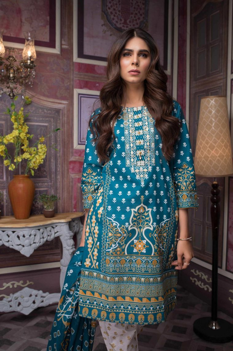 Buy this pretty embroidered stitched dress at a reasonable price available online by Zeen women embroidered clothes collection 2019