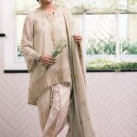 Elegant cream ready to wear pret dress by Suffuse by Sana Yasir luxury prets 2018