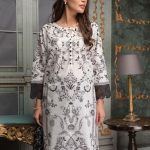 Elegant white 3 piece embroidered stitched pret dress by zeen women embroidered suits 2019