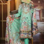 Get this ravishing Printed Pakistani unstitched dress at a best price by Sanam Qureshi casual prets 2018