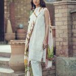 Graceful Pakistani embroidered Nude pink 3 piece unstitched pret by Kapray online lawn clothes 2018