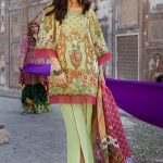 Graceful Printed Green 2 piece unstitched pret by Chen One casual prets 2018