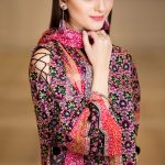 Magnificent and classy pink colored three piece unstitched lawn dress by Nishat Linen 3 piece collection 2019