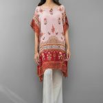 Pashmina printed red stitched pret wear by Deepak Perwani party wears 2018