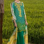 Refreshing Sea Green unstitched Pakistani pret dress by Firdous spring lawn 2018
