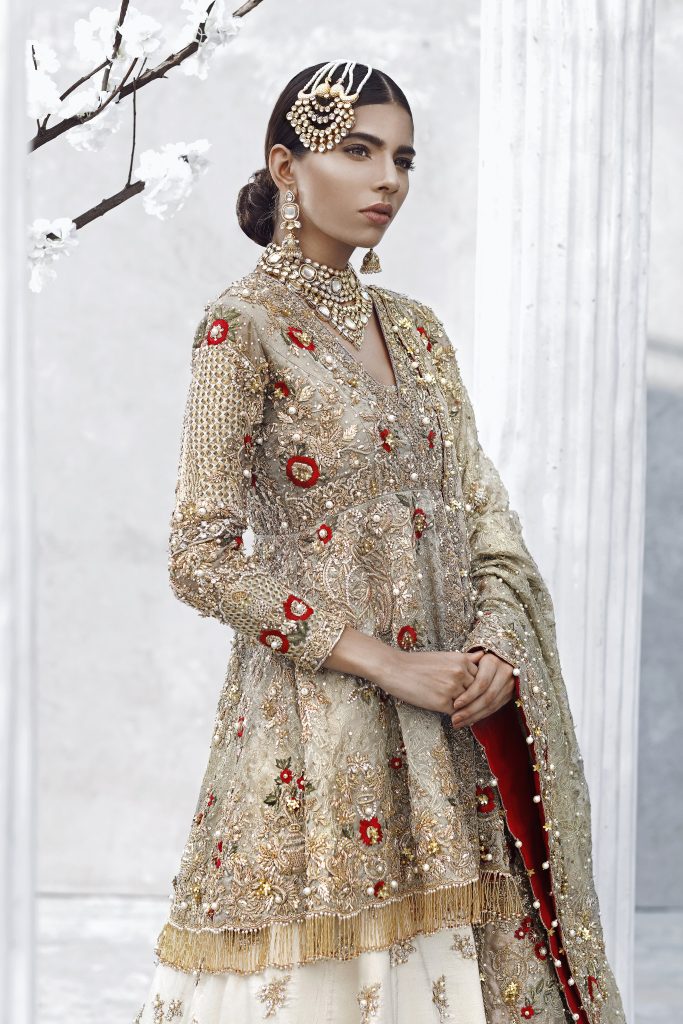 Beautiful Heavily Embroidered Pink Pakistani Bridal Dress By Suffuse By Sana Yasir Online 