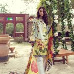 Uber chic Green 3 piece Pakistani unstitched pret by Kapray online casual clothes 2018