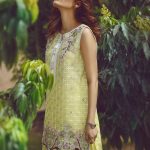 Yellow 2 piece dress stitched pret wear by Suffuse by Sana Yasir luxury suits 2018