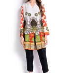 Available at a decent price this beautiful digital printed stitched kurti by Sana Safinaz spring silk collection 2018