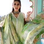 Beautiful Green embroidered unstitched Pakistani pret wear by Images spring dresses 2018