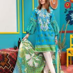 Beautiful blue 2 piece unstitched dress by Gul Ahmed Printed prets 2018