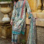 Beautiful green Pakistani unstitched dress by LSM fabrics embroidered casuals 2018