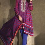 Beautiful purple 3 piece unstitched dress by Orient textile Lawn collection 2018