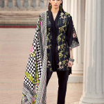 Blooming black stitched pret wear by Gul Ahmed embroidered collection 2018