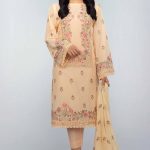Buy Online Floral Trance Cream Unstitched Formal Pakistani Lawn Suit by Bareeze Clothing