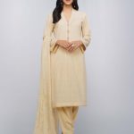 Buy Online Unstitched Cream Color Pakistani Dress by Bareeze Formal Collection 2018