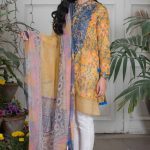 Buy this elegant pret embroidered Lawn dress at a best price of 2690 by Khaadi 2 piece collection 2018