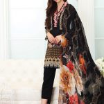 Elegant Black 3 piece ready to wear pret dress by So Kamal casual collection 2018