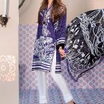 Elegant purple 3 piece ready to wear pret dress by Gul Ahmed Stitched collection 2018