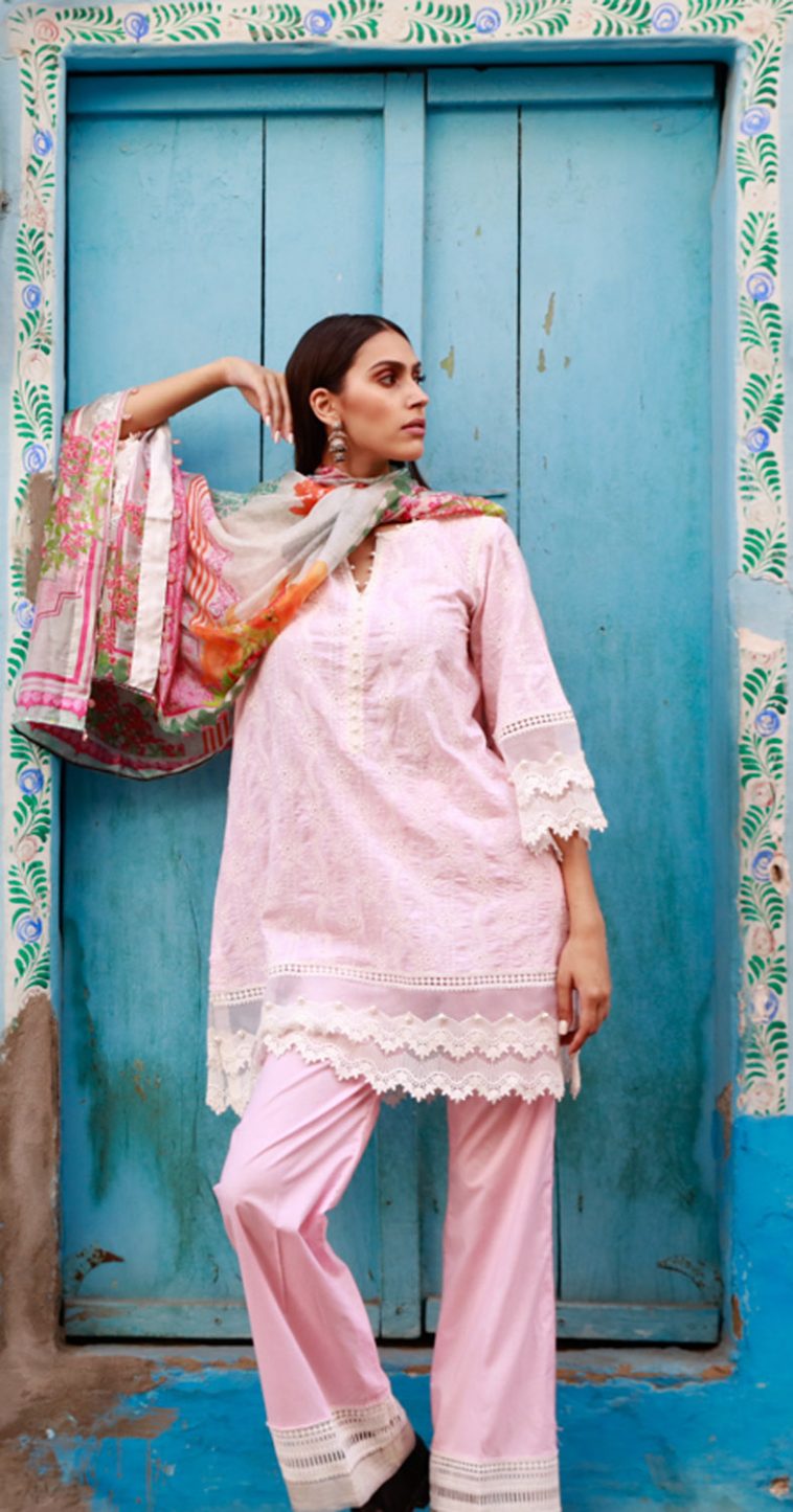 First Dawn Pink 3 piece Pakistani unstitched pret by Images casual clothes 2018